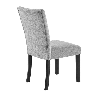 Oceanic Dining Chair set of 2, gray fabric upholstery with dark wood legs Unique Piece Furniture on Tampa Home & Garden Store