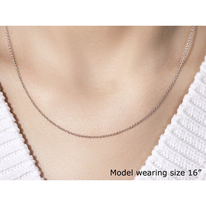 14k white gold round cable link chain necklace 1.3mm by Bids.com on Tampa Home & Garden Store