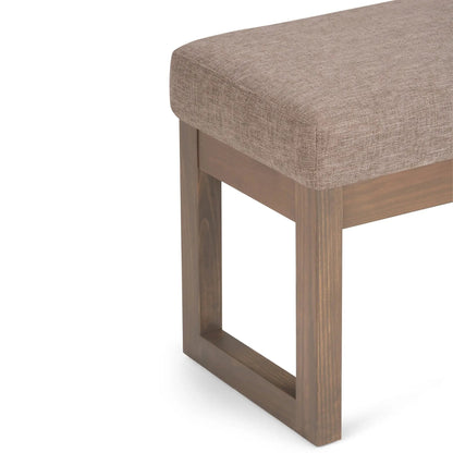 Milltown Upholstered Ottoman Bench With Driftwood