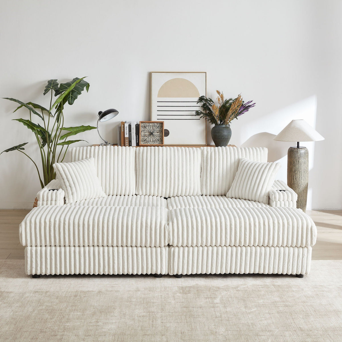 3 Seater Sofa With 2 Ottomans and Storage