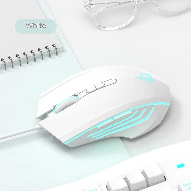 Laptop Esports Game Wired Mouse white with cyan LED accents by FLIPSTYLEZLLC USB wired on Tampa Home & Garden Store