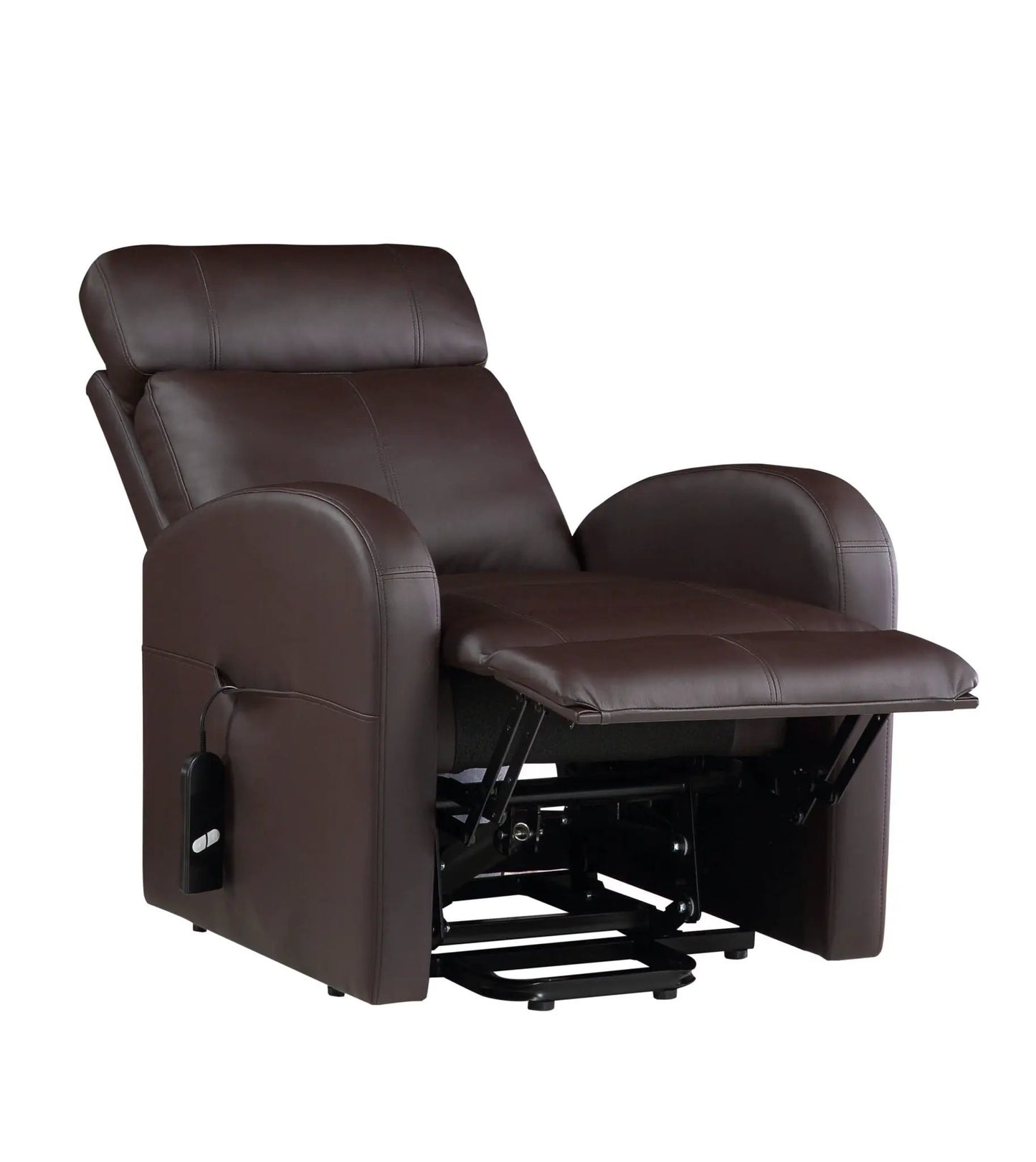 Ricardo power motion recliner with lift by Unique Piece Furniture, brown leather upholstery on Tampa Home & Garden Store