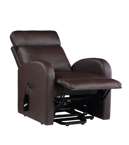 Ricardo power motion recliner with lift by Unique Piece Furniture, brown leather upholstery on Tampa Home & Garden Store