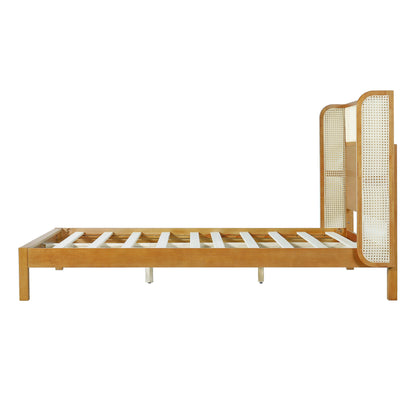 Premium Queen Rubber Wood Bed Frame and Headboard