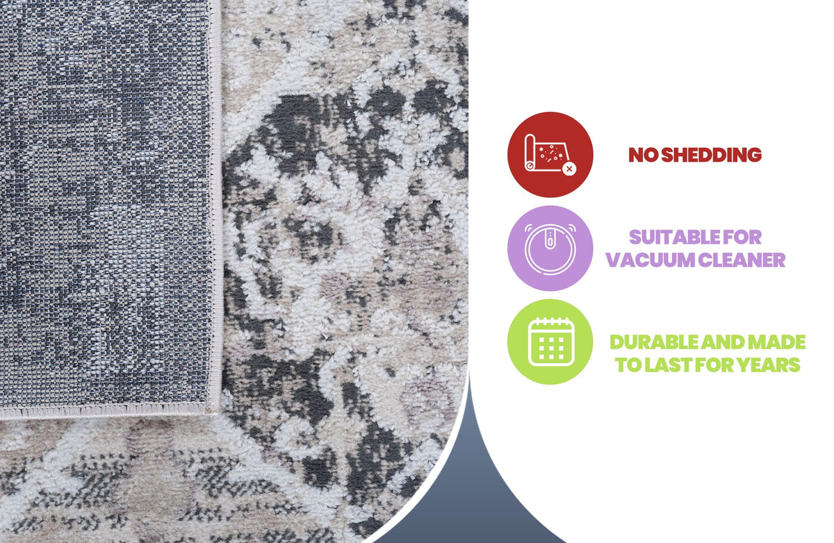 Traditional area rug with stain resistance in blue and beige by HouseOfZazla on Tampa Home & Garden Store