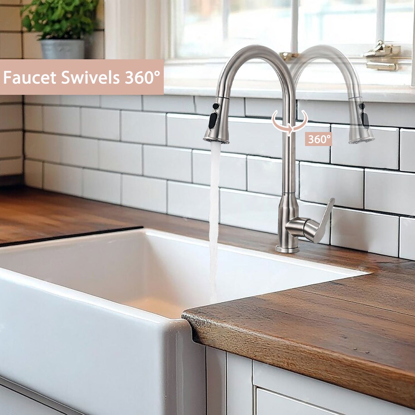 Stainless Steel Kitchen Faucet Brushed Nickel