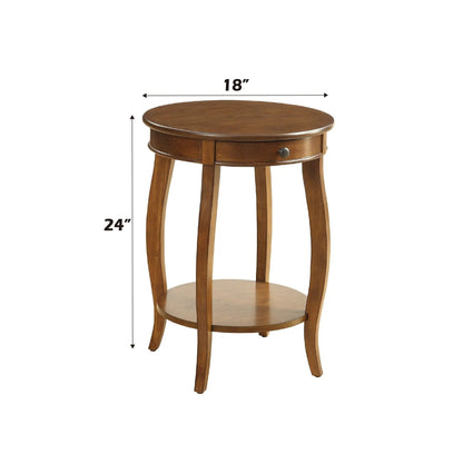 Alysa Walnut Accent Table With Round Top