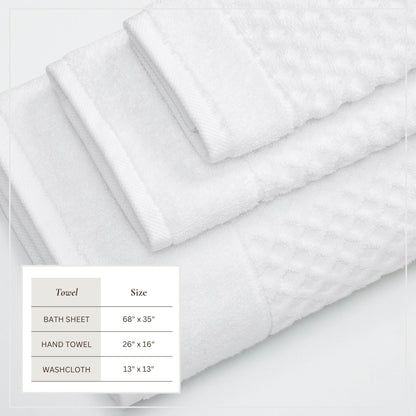 Cotton Diamond Waffle Weave Bath Towel Set