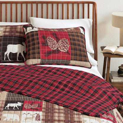 Rustic Woodland and Plaid Quilt Set for Bedroom