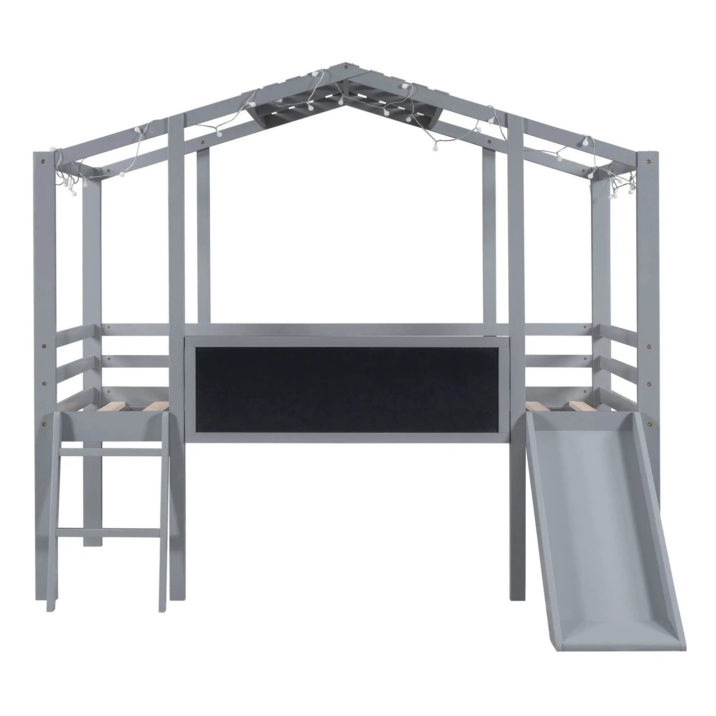 Loft House Bed With Ladder and Slide and Light