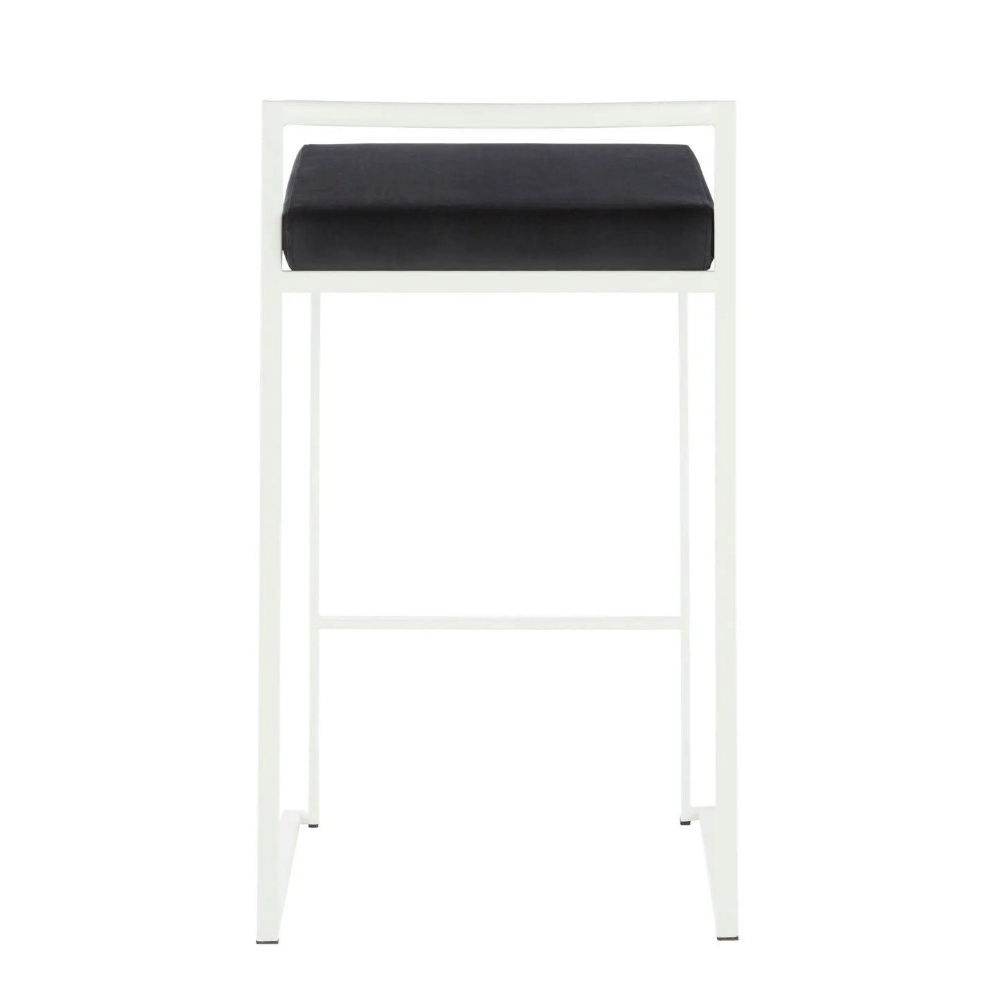 Fuji stackable counter stool with white frame and dark gray cushion Unique Piece Furniture on Tampa Home & Garden Store