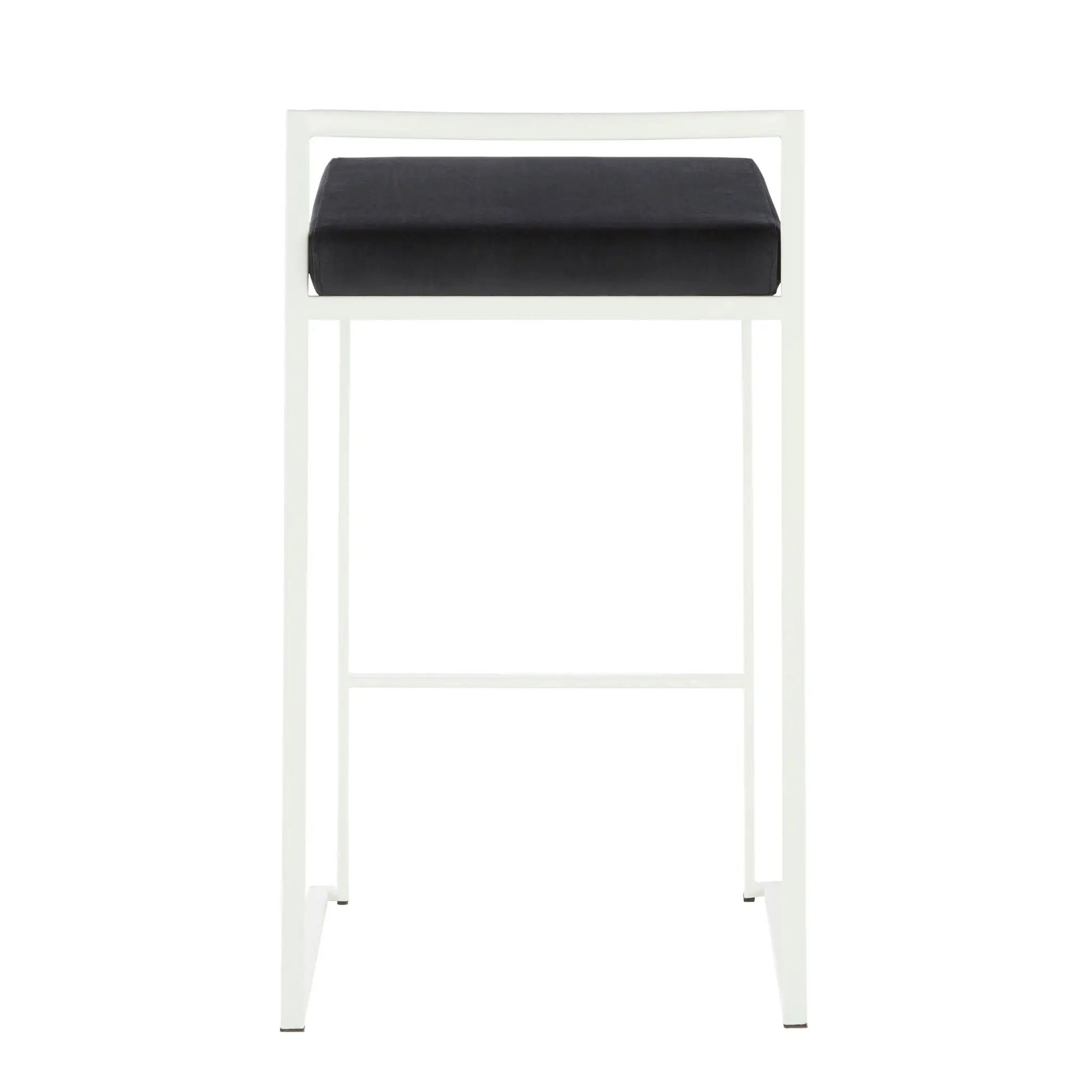 Fuji stackable counter stool with white frame and dark gray cushion Unique Piece Furniture on Tampa Home & Garden Store