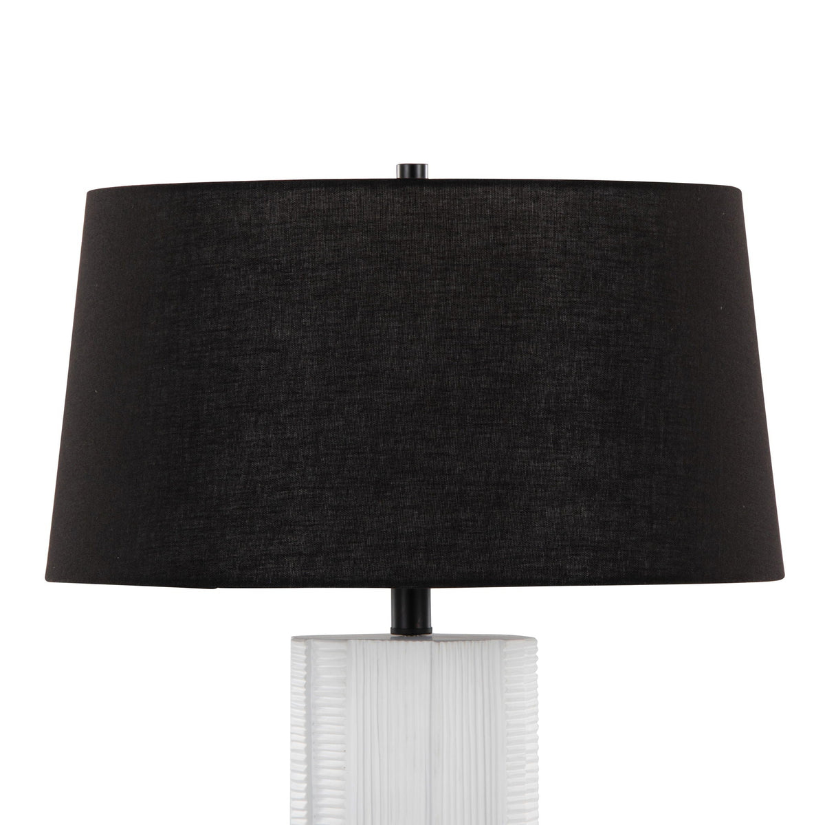 Petra table lamp set of 2 with black shade and white ribbed base on Tampa Home & Garden Store