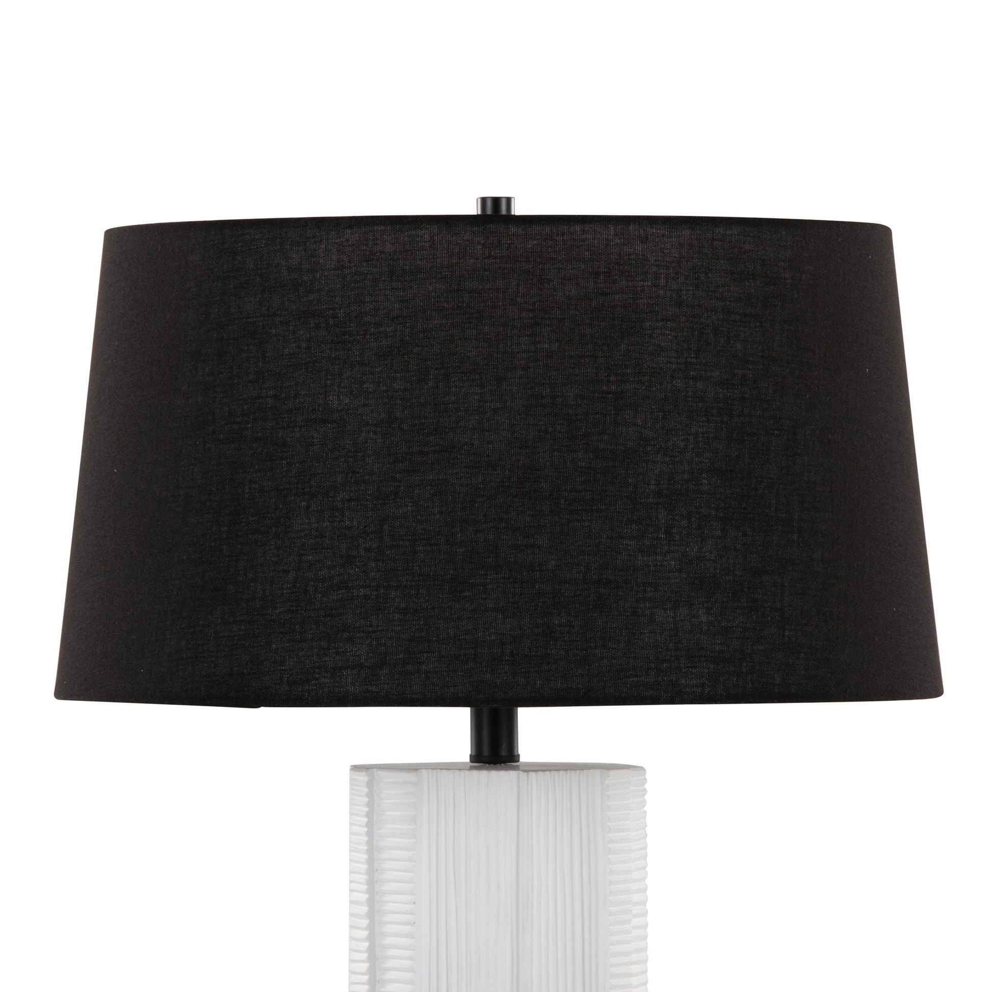 Petra table lamp set of 2 with black shade and white ribbed base on Tampa Home & Garden Store