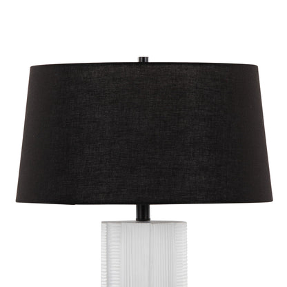 Petra table lamp set of 2 with black shade and white ribbed base on Tampa Home & Garden Store