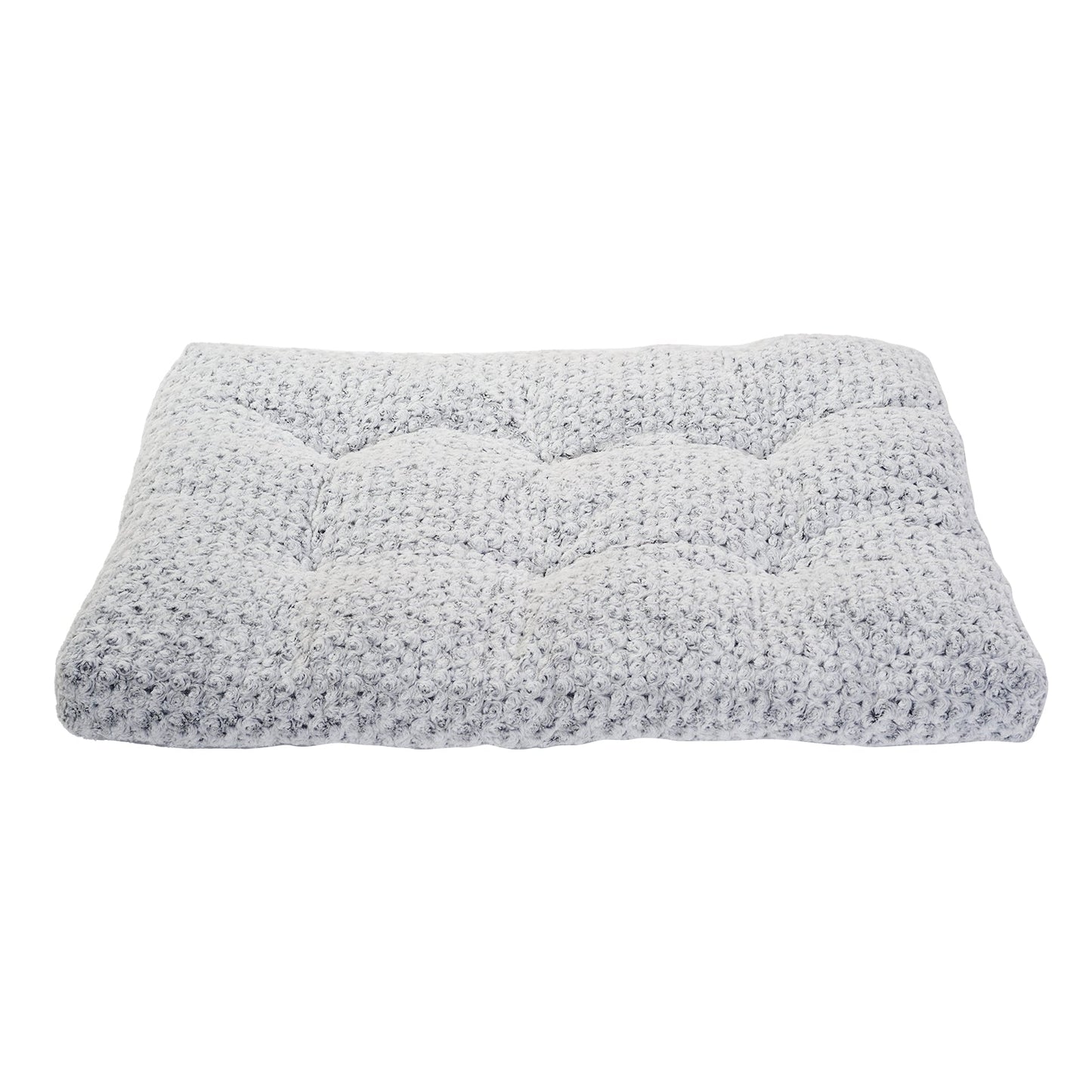 Light gray fluffy dog bed with chunky knit texture, washable cotton on Tampa Home & Garden Store