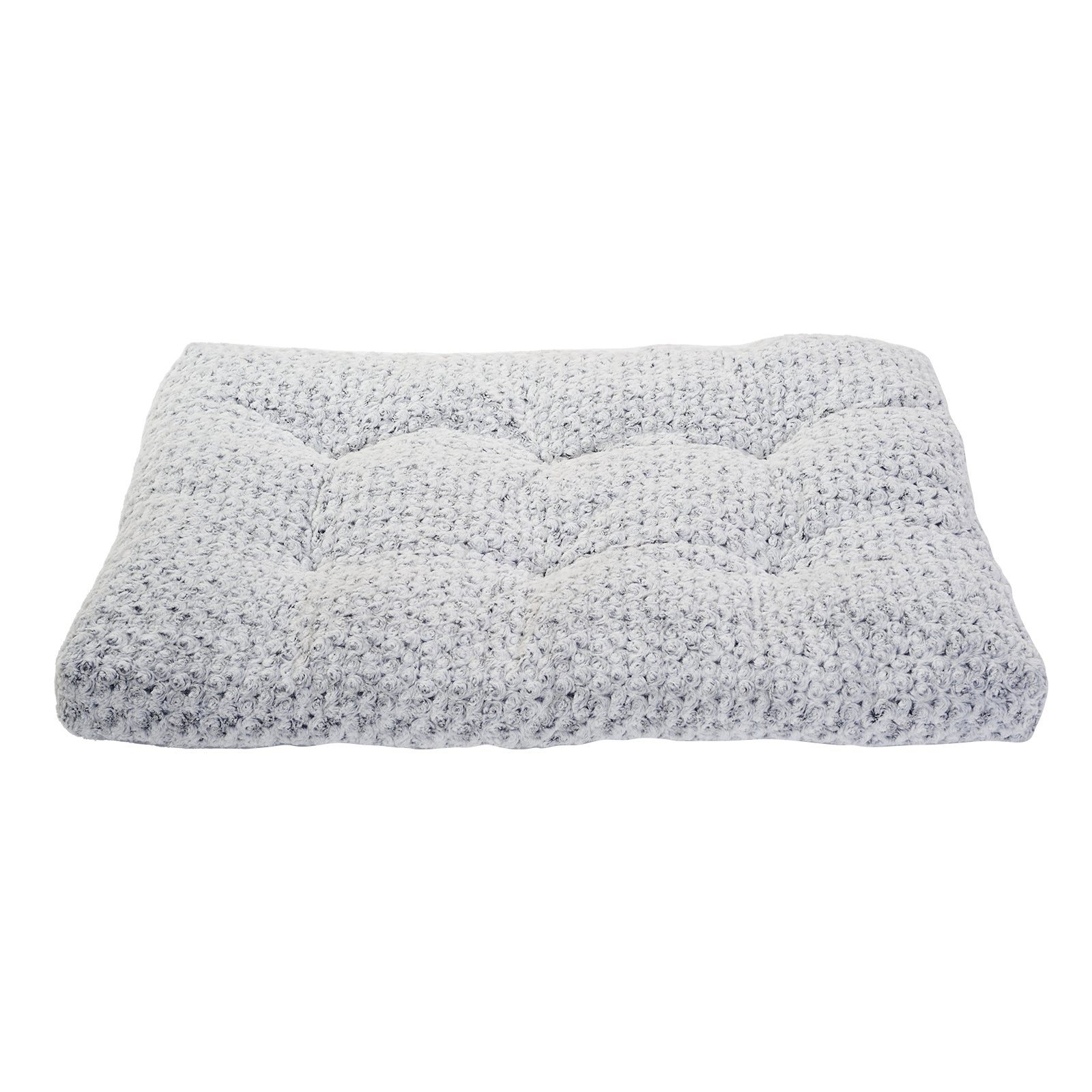 Light gray fluffy dog bed with chunky knit texture, washable cotton on Tampa Home & Garden Store