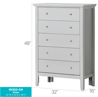 Primo Accent Chest HouseOfZazla in light gray finish with metal knobs on Tampa Home & Garden Store