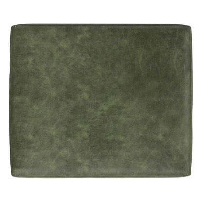 Morrison Handcrafted Ottoman & Feather Cushion olive green leather ottoman by HouseOfZazla on Tampa Home & Garden Store