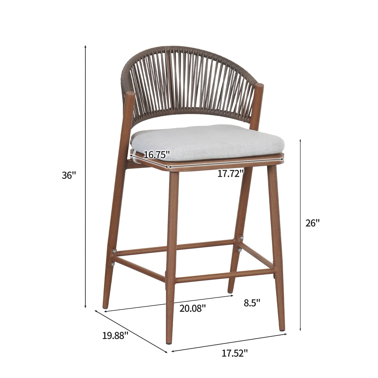 Outdoor Counter Stools with Wicker and Metal