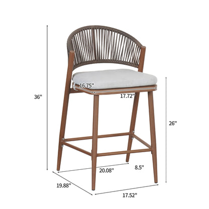 Outdoor Counter Stools with Wicker and Metal