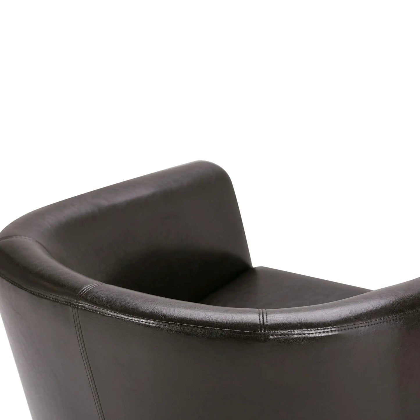 Austin Transitional Tub Chair leather dark brown, arm chair on Tampa Home & Garden Store