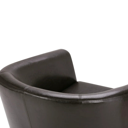 Austin Transitional Tub Chair leather dark brown, arm chair on Tampa Home & Garden Store