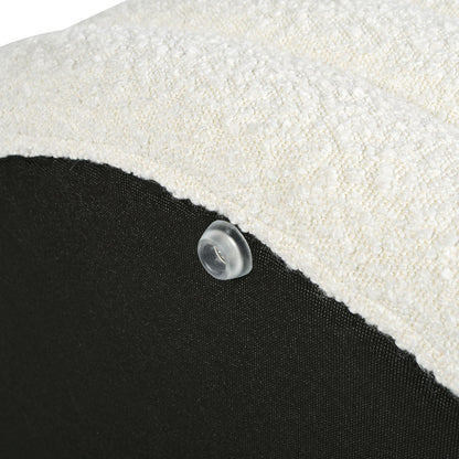 Fuji Oversized Round Storage Ottoman white boucle top with black base HouseOfZazla on Tampa Home & Garden Store