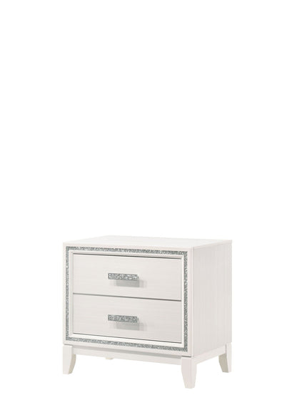 Haiden Weathered Nightstand with Silver Trim