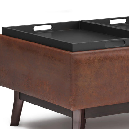 Owen Tray Top Small Coffee Table Storage Ottoman