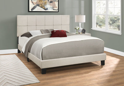 Queen Size Upholstered Bed and Tufted Headboard