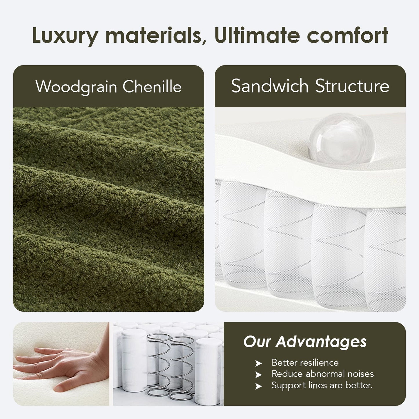 Modern Curved Chenille And Compression Loveseat
