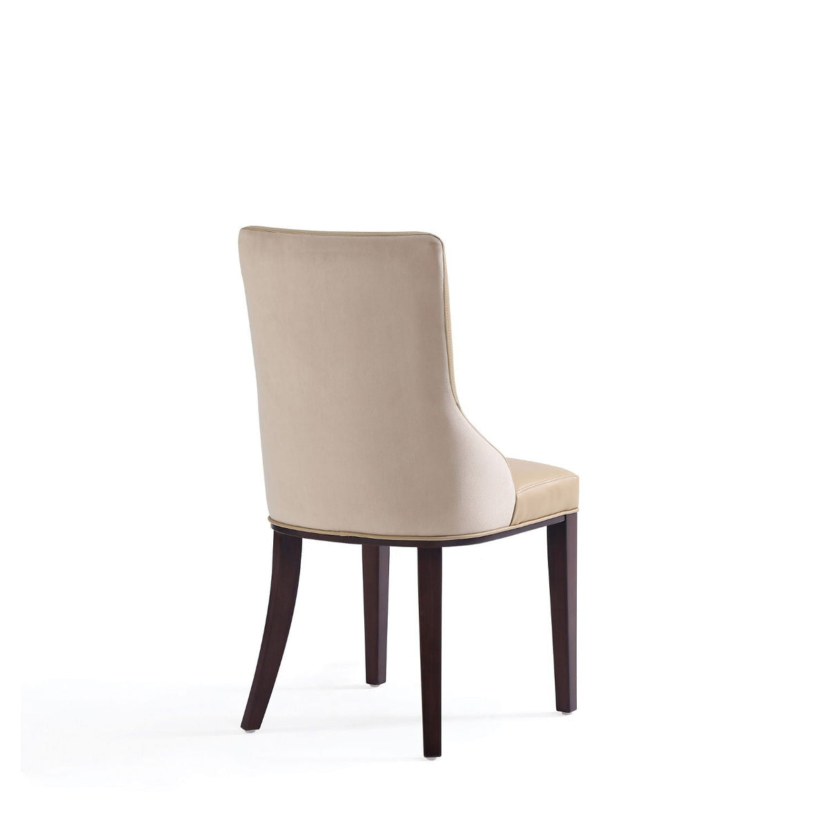 Shubert dining chair beige upholstery with foam cushions and dark wood legs on Tampa Home & Garden Store