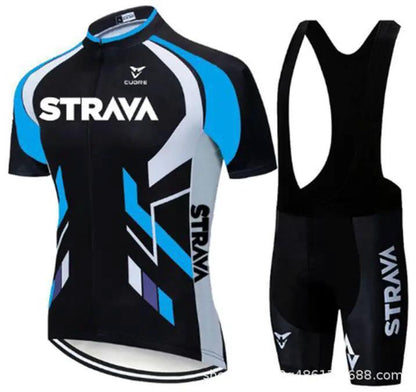 Red Cycling Jersey With Short Sleeve Bib Shorts