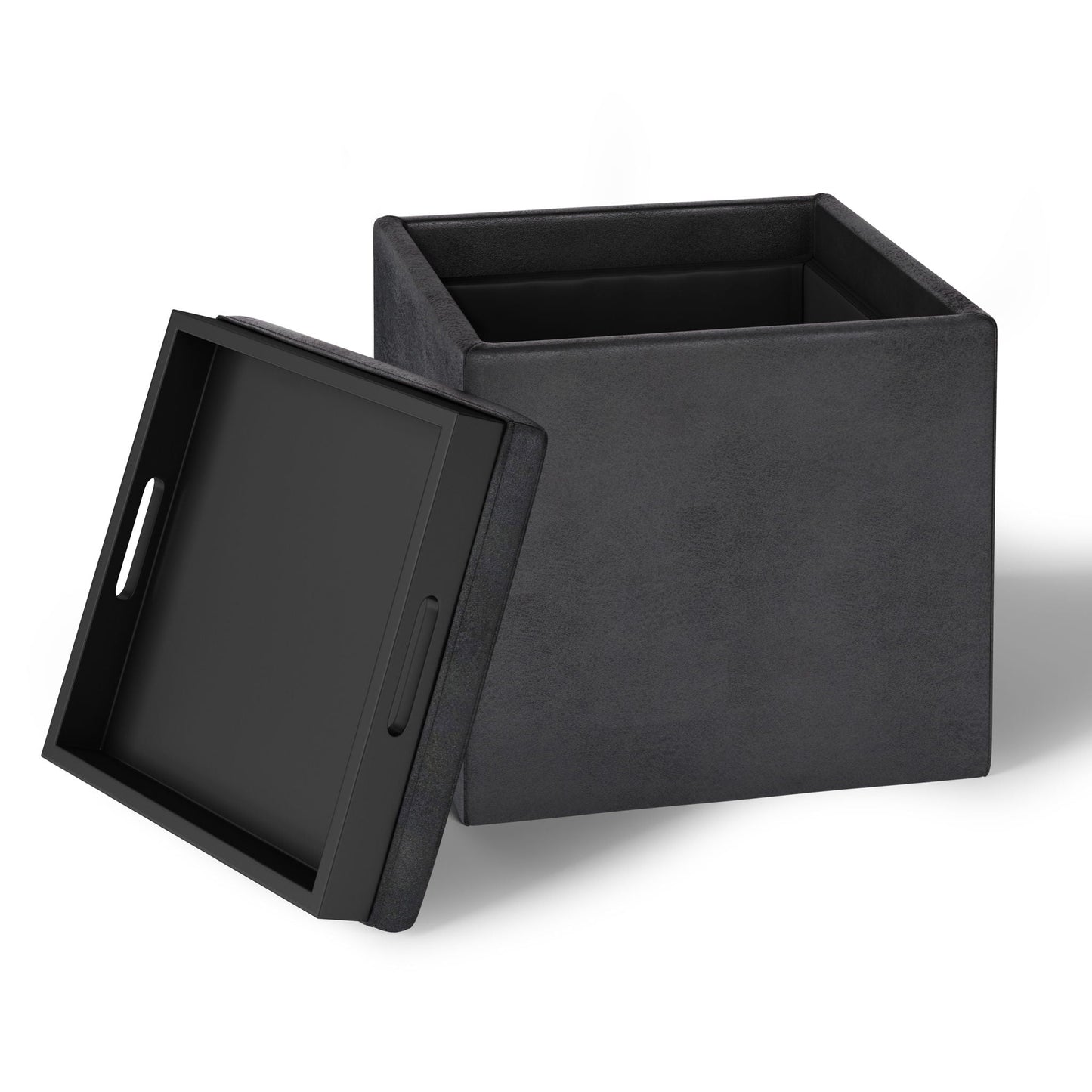 Rockwood Upholstered Cube Ottoman with Tray