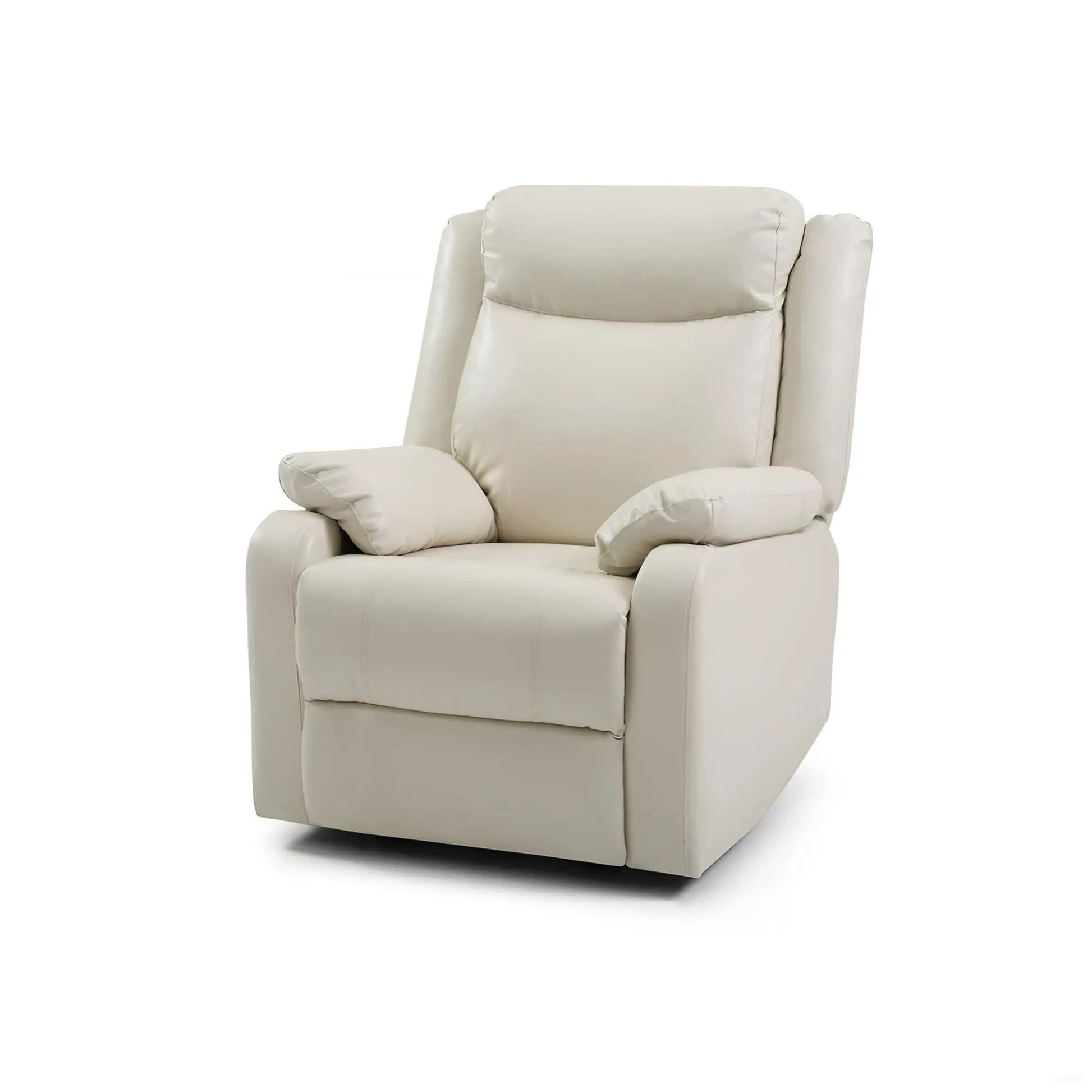 Ward - Rocker Recliner cream leather with back and padded arms by Unique Piece Furniture on Tampa Home & Garden Store