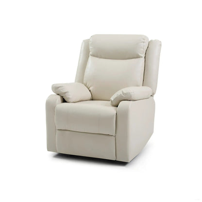 Ward - Rocker Recliner cream leather with back and padded arms by Unique Piece Furniture on Tampa Home & Garden Store