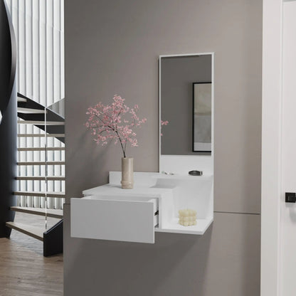 Lowell Floating Hallway Cabinet with Mirror