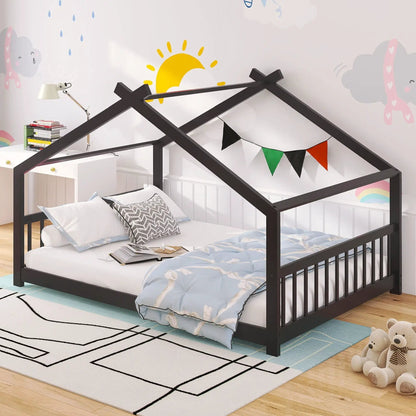 Playhouse Design Bed with Cozy Roof for Kids