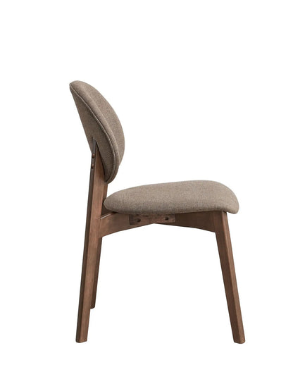 Hadasa Side Chair set of 2, beige upholstery on a warm wood frame, Unique Piece Furniture on Tampa Home & Garden Store