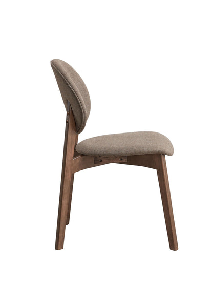Hadasa Side Chair set of 2 with brown textured upholstery and dark wood legs on Tampa Home & Garden Store