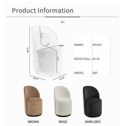 360 Degree Swivel Armless Dining Barrel Chair in brown beige dark grey by Unique Piece Furniture on Tampa Home & Garden Store