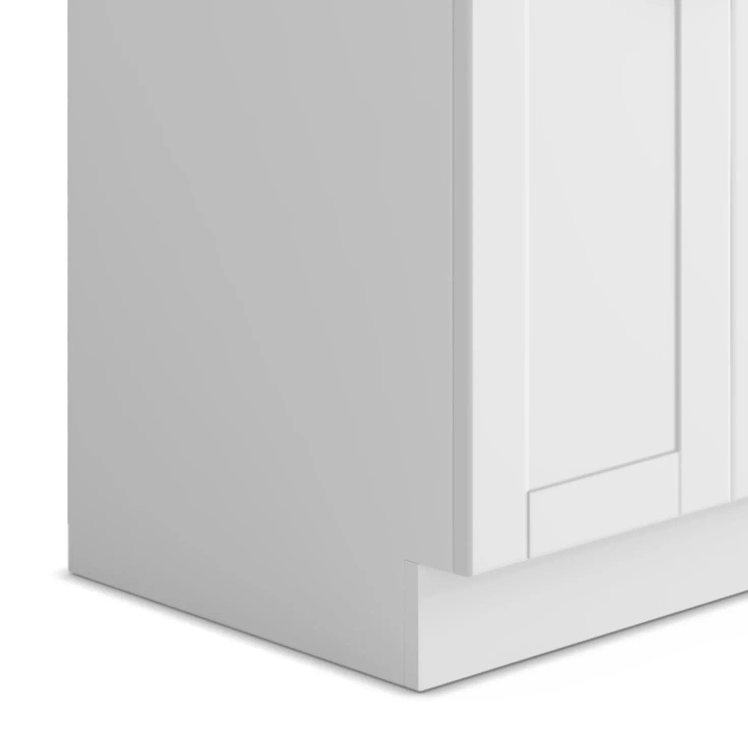 Kyle laundry cabinet vanity, white finish with paneled doors, by Unique Piece Furniture on Tampa Home & Garden Store