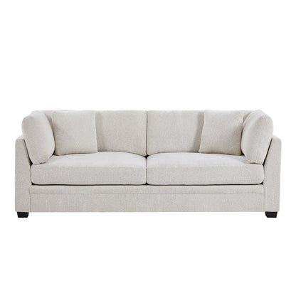 Compact Modern Flared Chenille Beige Sofa