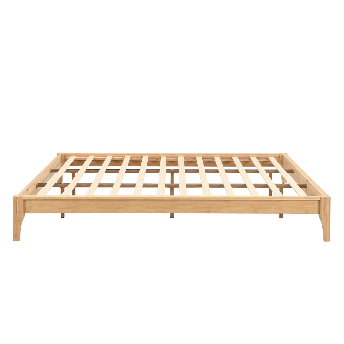 Solid Bamboo Platform Bed With Slat Support