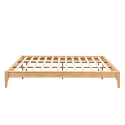 Solid Bamboo Platform Bed With Slat Support