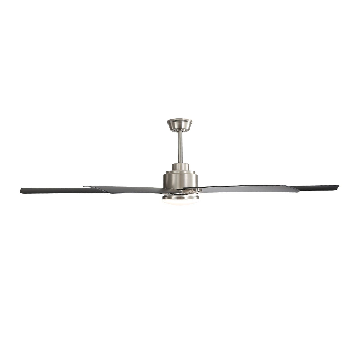 HouseOfZazla 8-blade brushed nickel ceiling fan with dimmable LED light and remote on Tampa Home & Garden Store