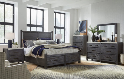 Plum Creek Panel Storage Bed With Rustic Finish