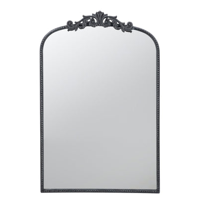 The Baroque Ébonisé Grand Wall Mirror by HouseOfZazla, ornate black beaded carved frame on Tampa Home & Garden Store