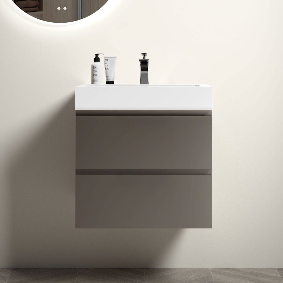 Alice bathroom vanity with sink, white glossy finish, modern chrome faucet by HouseOfZazla on Tampa Home & Garden Store